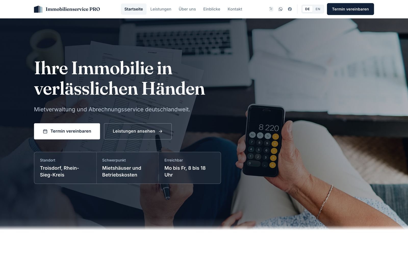 Immobilienservice PRO homepage at immobilienservice-pro.de